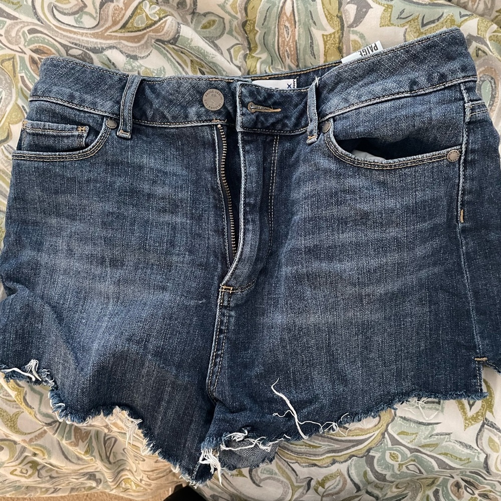 Denim shorts frayed hem Paige jeans